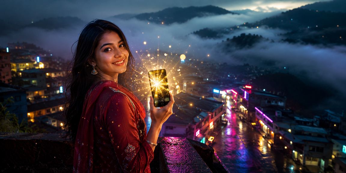 বান্দরবানে নিয়ন আলোয় মোবাইলে ডিপোজিট করছেন 333ok app apk ব্যবহারকারী